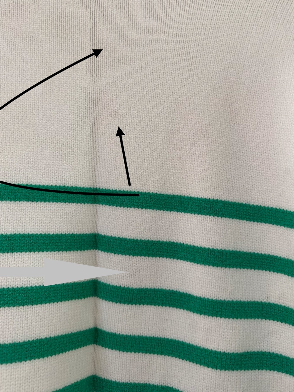 Philosophy Striped Green and ivory Women's Sweater large *READ - Picture 11 of 11